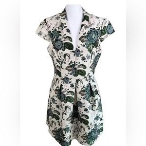 Vince Camuto Floral Short Sleeve Dress Sz 12 Wedding Guest Party Formal